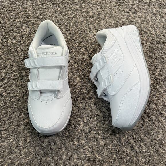 New Balance Womens 928v3 Hook and Loop Walking Shoes 9 2E White Leather EUC - Picture 1 of 8